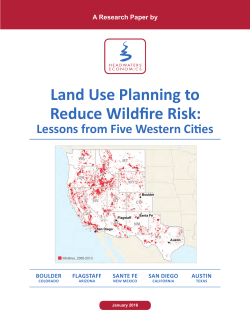 Land Use Planning to Reduce Wildfire Risk