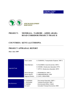 Mombasa - Nairobi - Addis Ababa Road Corridor Project Phase II