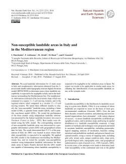 Non-susceptible landslide areas in Italy and in the