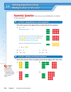 Solving Equations Using Multiplication or Division 3.4
