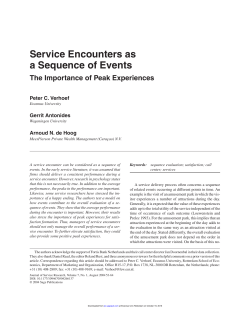 Service Encounters as a Sequence of Events