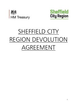 SHEFFIELD CITY REGION DEVOLUTION AGREEMENT