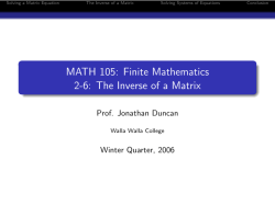 MATH 105: Finite Mathematics 2