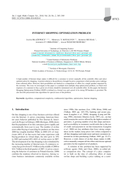 INTERNET SHOPPING OPTIMIZATION PROBLEM 1. Introduction