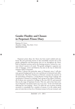 Gender Fluidity and Closure in Perpetua`s Prison Diary