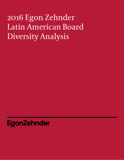 Egon Zehnder 2016 LATIN AMERICAN BOARD DIVERSITY