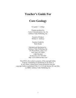 Core Geology Teacher`s Guide