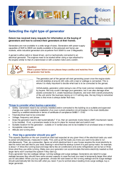 Selecting the right type of generator