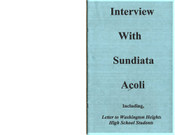 Interview With Sundiata Apoli