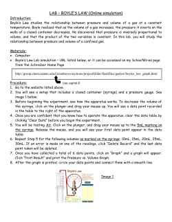 LAB &ndash; BOYLE`S LAW (Online simulation)