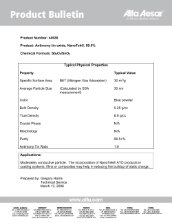 Antimony tin oxide, NanoTek&reg;, 99.5% Chemical Formula