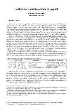 Continuancy and Resonance in Spanish