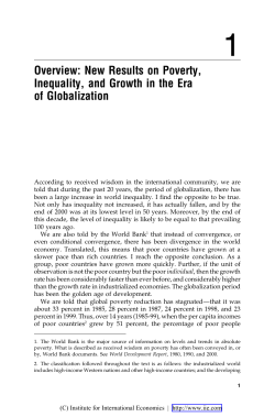Overview: New Results on Poverty, Inequality, and Growth in the Era