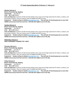 6th Grade Keyboarding Week of February 2&mdash;February 6