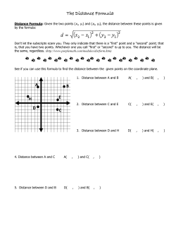 The Distance Formula