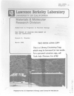 the theory of uranium enrichment by the gas centrifuge