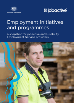 Employment initiatives and programmes snapshot
