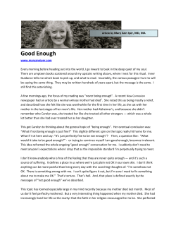 Good Enough - Mary Ann Iyer, MD