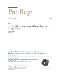 President Carter`s Sermon on Human Rights in Foreign Policy