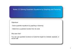Notes 23 Solving Quadratic Equations by Graphing and Factoring