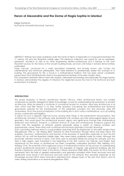 Heron of Alexandria and the Dome of Hagia Sophia in