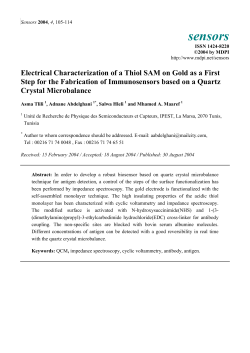 Electrical Characterization of a Thiol SAM on Gold as a First Step for