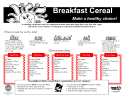 Breakfast Cereal - Share the Care Dental