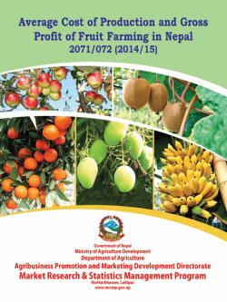 Average Cost of Production and Gross Profit of Fruit Farming in Nepal