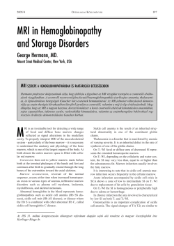 MRI in Hemoglobinopathy and Storage Disorders - MRT-OS