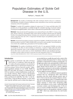 Population Estimates of Sickle Cell Disease in the US