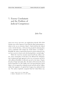 Enemy Combatants and the Problem of Judicial