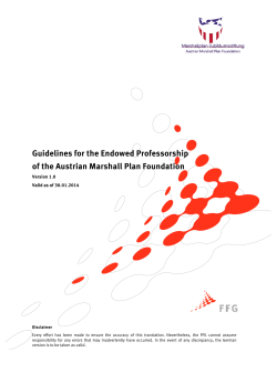 Guidelines for the Endowed Professorship of the Austrian Marshall