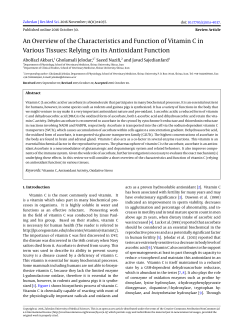 An Overview of the Characteristics and Function of Vitamin C in