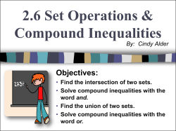 2.6 Set Operations and Compound Inequalities