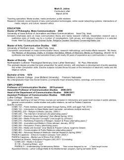 Mark D. Johns Curriculum vit&aelig; March 2016