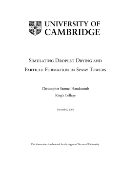 Simulating Droplet Drying and - Computational Modelling Group