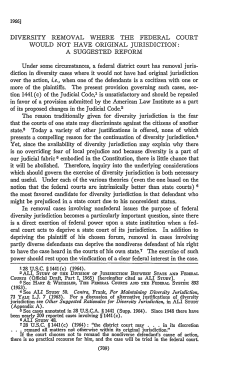 Diversity Removal Where the Federal Court Would Not Have