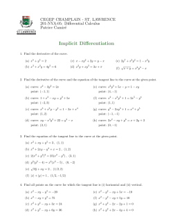Implicit Differentiation - SLC Home Page - Cegep Champlain