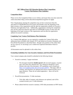 2017 Venture Path Business Plan Guidelines