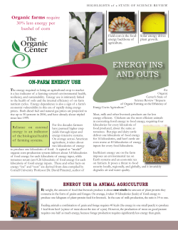 energy ins and outs - The Organic Center
