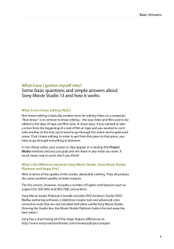Some basic questions and simple answers about Sony Movie Studio