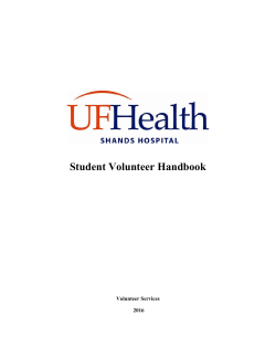 Student Volunteer Handbook - ufhealth.org