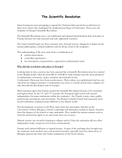 Scientific Revolution and Enlightenment