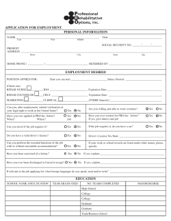 PERSONAL INFORMATION EMPLOYMENT DESIRED EDUCATION