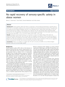No rapid recovery of sensory-specific satiety in obese women
