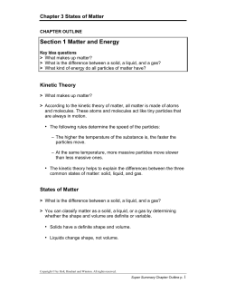 Section 1 Matter and Energy