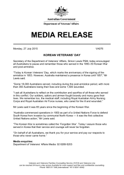 Korean Veterans` Day - Department of Veterans` Affairs