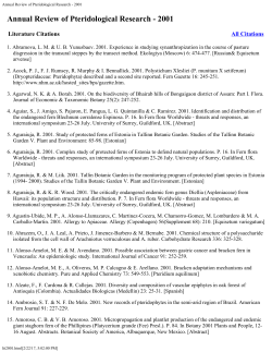 Annual Review of Pteridological Research - 2001