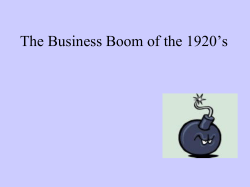 The Business Boom of the 1920`s