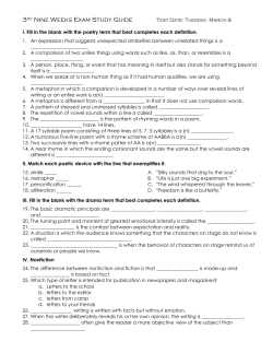 3rd Nine Weeks Exam Study Guide